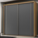 Ver imagem 1 de Guarda Roupa Casal 2 Portas Mdf Ripado 2,07 M Imperium Belmax:freijó/titânio