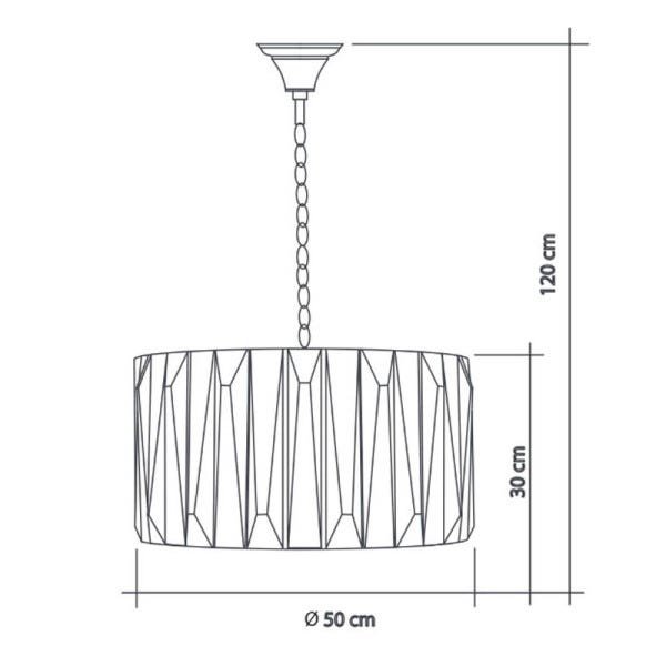 Lustre Pendente de Cristal 45cm Filadelfia Dourado - 2