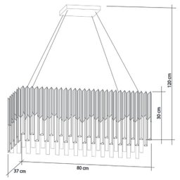 Lustre Retangular Cristal Legítimo Baluarte Dourado - 2