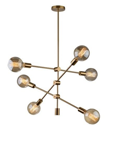 Lustre/Pendente Moderno Sputnik Circuit Dourado 6XE27 - 1