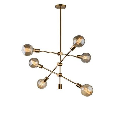Lustre/Pendente Moderno Sputnik Circuit Dourado 6XE27
