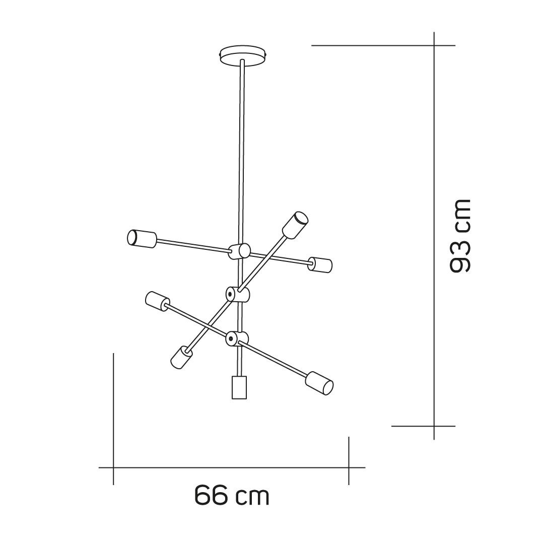 Lustre/Pendente Moderno Sputnik Circuit Dourado 6XE27 - 3