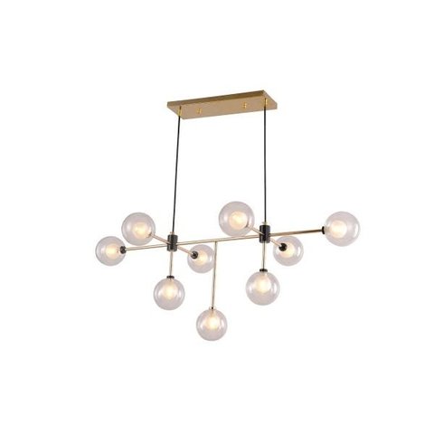 Lustre/pendente Sputnik Manhattan Dourado/Preto 9 Lâmpadas