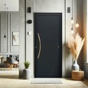 Ver imagem 2 de Porta Pivotante Lambril Savana c/Puxador e. Super Preto Dourado 100 Brimak