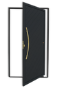 Ver imagem 1 de Porta Pivotante Lambril Savana c/Puxador e. Super Preto Dourado 100 Brimak