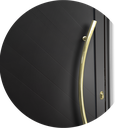Ver imagem 3 de Porta Pivotante Lambril Savana c/Puxador e. Super Preto Dourado 100 Brimak