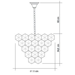 Lustre/pendente Redondo de Cristal Legítimo Cristalle Fumê 55cm - Startec - 2