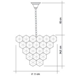 Lustre/Pendente Redondo de Cristal Legítimo Cristalle Fumê 55cm - Startec - 2