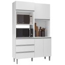 Ver imagem 3 de Armário para Cozinha Kit Livia 120 cm Branco Brilho - AJL