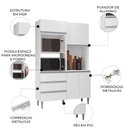 Ver imagem 4 de Armário para Cozinha Kit Livia 120 cm Branco Brilho - AJL