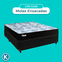 Ver imagem 4 de Cama + Box Preto e Colchão Molas Ensacadas Casal - Life Gold Paropas
