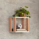 Ver imagem 1 de Nicho Industrial 30cm Mdf para Livros e Home Office Cor:off White com Freijó