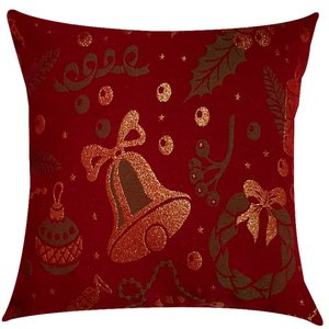 Capa de Almofada em Jacquard Luxo Sino de Natal 45x45cm