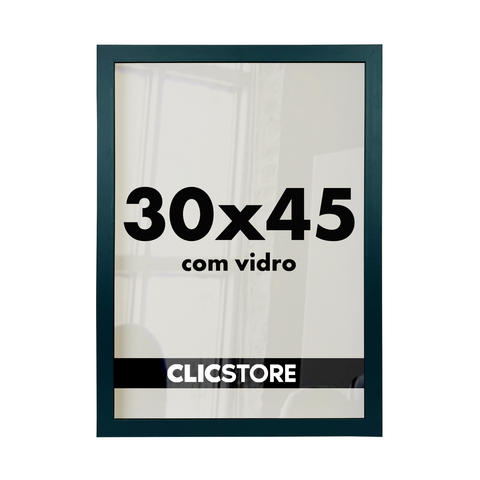 Moldura 30x45cm com Vidro e Fundo para Quadros Fotos Imagens Decoração Certiciados Quarto Sala:preto