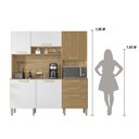 Ver imagem 4 de Armario de Cozinha Compacta 6 Portas 2 Gavetas Italia - Freijó/supremo/ripado Freijó