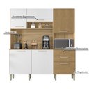 Ver imagem 5 de Armario de Cozinha Compacta 6 Portas 2 Gavetas Italia - Freijó/supremo/ripado Freijó