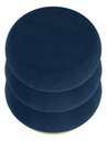 Ver imagem 5 de Puff Banqueta Decorativo Luxo Versatil Cookie Zahav Estofado:azul-escuro