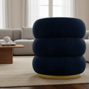 Ver imagem 1 de Puff Banqueta Decorativo Luxo Versatil Cookie Zahav Estofado:azul-escuro