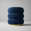 Ver imagem 2 de Puff Banqueta Decorativo Luxo Versatil Cookie Zahav Estofado:azul-escuro