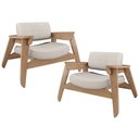 Ver imagem 1 de Kit 2 Poltronas Decorativa para Sala Living Concept L02 Nature Linho Cru - Lyam Decor