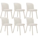 Ver imagem 1 de Kit 06 Cadeiras para Sala de Jantar Cozinha Estofada Gavi Arena L02 Linho Bege - Lyam Decor