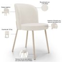 Ver imagem 4 de Kit 06 Cadeiras para Sala de Jantar Cozinha Estofada Gavi Arena L02 Linho Bege - Lyam Decor
