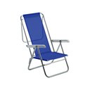 Ver imagem 1 de Cadeira De Praia Reclinável Sun Beach Alumínio Azul Marinho