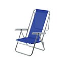 Ver imagem 2 de Cadeira De Praia Reclinável Sun Beach Alumínio Azul Marinho