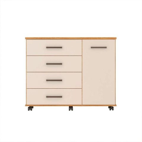 Cômoda Demóbile Flora 1 Porta 4 Gavetas