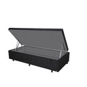 Ver imagem 2 de Base Box Baú Solteirão Luxo Blindado AColchoes Suede Preto 41x96x203