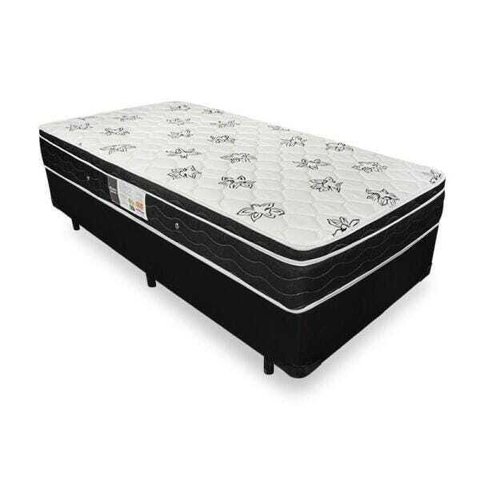Cama Box Solteiro + Colchão de Molas Ortobom Physical Nanolastic 88x188x58cm