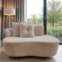 Ver imagem 1 de Namoradeira Sofá Feijão Suria Orgânica Suede Bege