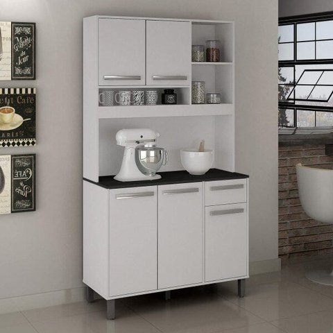 Armário de Cozinha 5 Portas 1 Gaveta e Nichos Ametista Valdemóveis