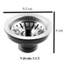 Válvula Pia Inox para Cozinha Cuba 3.1/2 Pino Preto Padova - 5