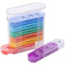 Ver imagem 2 de Kit 2 Suportes para Remédios Semanal Organizadores Medicamentos Plástico 13x11,5x4,5cm