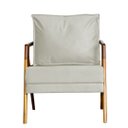 Ver imagem 2 de Poltrona Decorativa Mona Premium Madeira Maciça Corino Bege