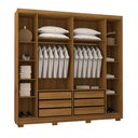 Ver imagem 3 de Guarda Roupa Casal 6 Portas e 6 Gavetas Recife Nature/champanhe - Pallazio