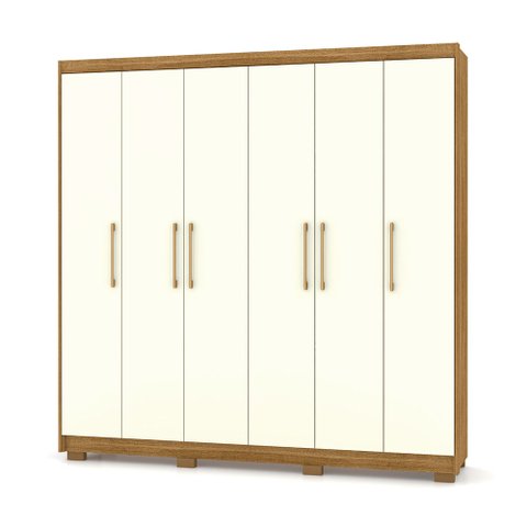 Guarda Roupa Casal 6 Portas e 6 Gavetas Recife Nature/champanhe - Pallazio