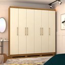 Ver imagem 2 de Guarda Roupa Casal 6 Portas e 6 Gavetas Recife Nature/champanhe - Pallazio