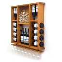 Ver imagem 2 de Adega de Madeira Maciça para 15 Garrafas de Vinho com Porta Rolhas e Porta Taças - Cerejeira