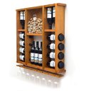 Ver imagem 6 de Adega de Madeira Maciça para 15 Garrafas de Vinho com Porta Rolhas e Porta Taças - Cerejeira