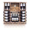 Ver imagem 1 de Adega de Madeira Maciça para 15 Garrafas de Vinho com Porta Rolhas e Porta Taças - Rústica