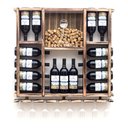 Ver imagem 1 de Adega de Madeira Maciça para 15 Garrafas de Vinho com Porta Rolhas e Porta Taças - Rústica