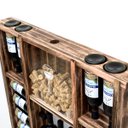 Ver imagem 4 de Adega de Madeira Maciça para 15 Garrafas de Vinho com Porta Rolhas e Porta Taças - Rústica