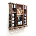 Ver imagem 5 de Adega de Madeira Maciça para 15 Garrafas de Vinho com Porta Rolhas e Porta Taças - Rústica