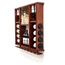 Ver imagem 6 de Adega de Madeira Maciça para 15 Garrafas de Vinho com Porta Rolhas e Porta Taças - Mogno