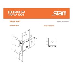 Fechadura Trava Segurança Stam 1004 Tetra Chave Escovada 40m - 3