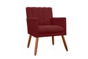 Ver imagem 2 de Kit 2 Poltronas Decorativa Cecília Suede Marsala Pés Madeira Mz Decor