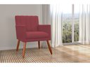 Ver imagem 4 de Kit 2 Poltronas Decorativa Cecília Suede Marsala Pés Madeira Mz Decor