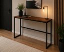 Ver imagem 5 de Mesa Jantar Aparador Bancada Alta Industrial 190x70cm Tampo Marrom Pés Preto